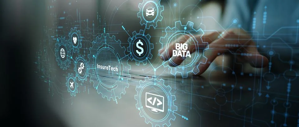 InsurTech and Big Data Integration for Smart Financial Solutions. Stock Photos