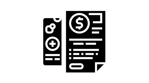 Insurtech documentation glyph icon animation Stock Footage 222820708