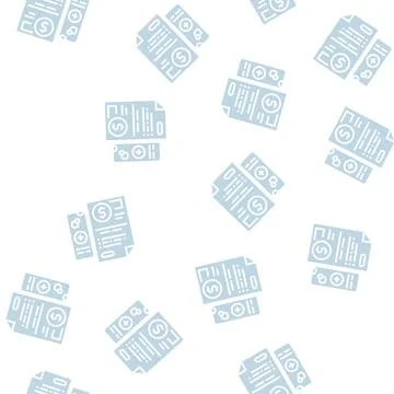 Insurtech documentation glyph seamless pattern Illustrazione stock