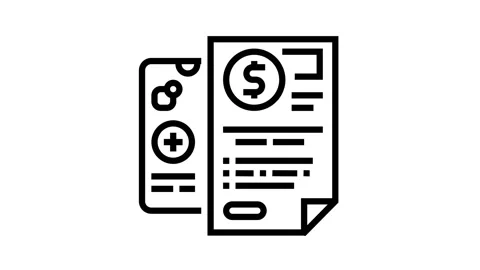 Insurtech documentation line icon animation Stock Footage 224304732