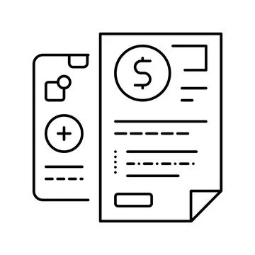 Insurtech documentation line icon vector illustration Stock Illustration