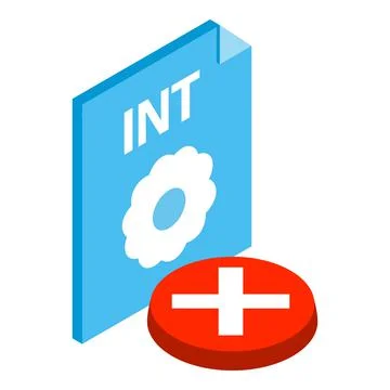 Int file icon, isometric style 스톡 일러스트