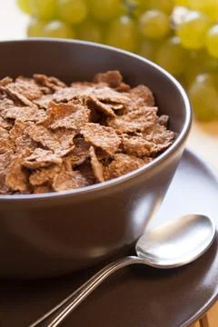 Integral cereal flakes for breakfast Stock Photos