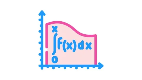Integral math science education color icon animation Stock Footage 327269421