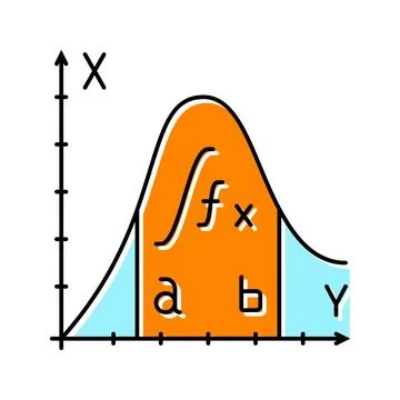Integral math science education color icon vector illustration 스톡 일러스트
