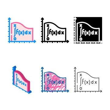 Integral math science education color icon vector types 스톡 일러스트