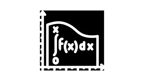 Integral math science education glyph icon animation Stock Footage 326744983
