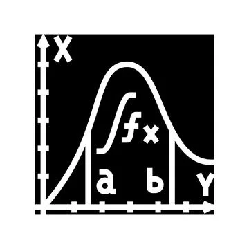 Integral math science education glyph icon vector illustration 스톡 일러스트