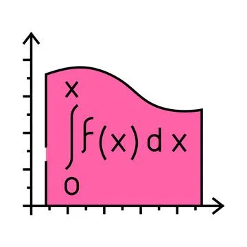 Integral math science education icon color illustration Stock Illustration