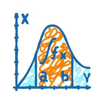 Integral math science education icon doodle illustration Stock Illustration