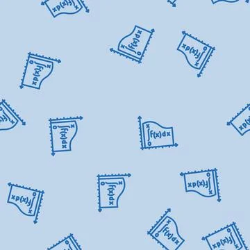 Integral math science education line vector seamless pattern Stock Illustration