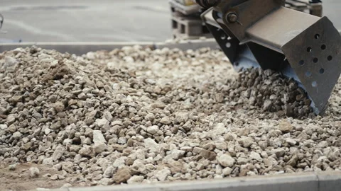 The integral process of construction material handling and gravel loading Stock Footage 312461154
