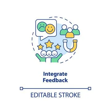 Integrate feedback concept icon Stock Illustration
