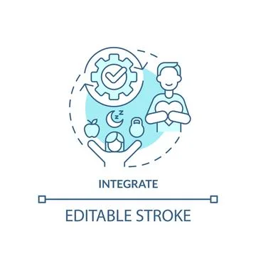 Integrate turquoise concept icon Stock Illustration