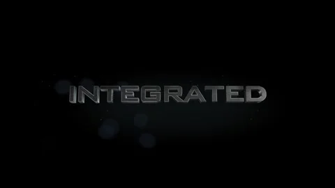 Integrated 3D title metal text on black alpha channel background Stock Footage 257038298
