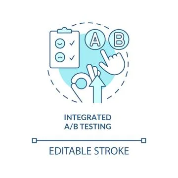 Integrated AB testing turquoise concept icon 스톡 일러스트