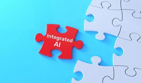 Integrated ai puzzle concept Stock Illustration