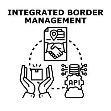Integrated border management concept ensuring secure trade Stock Illustration