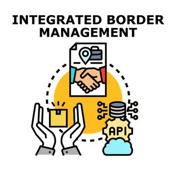 Integrated border management concept ensuring secure trade Stock Illustration