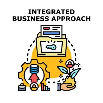 Integrated business approach finding solution and growth 库存插图