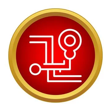 Integrated circuit board icon for technology concepts 스톡 일러스트