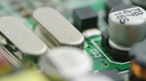 Integrated circuit boards macro rotating Stock-Footage 59779121