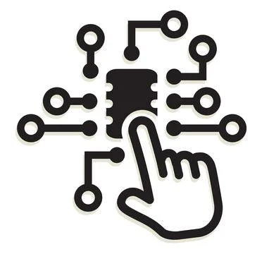 Integrated Circuit Chip in a PCB - Illustration Stock Illustration