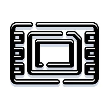 Integrated circuit chip representing modern computer technology Stock Illustration