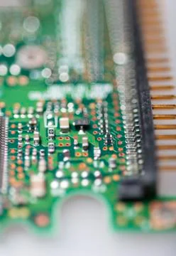 Integrated circuit close up Stock Photos