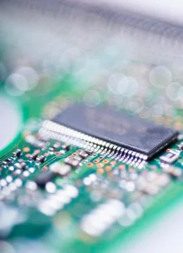 Integrated circuit close up Stock Photos