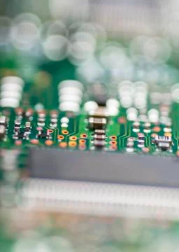 Integrated circuit close up Stock Photos