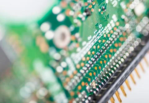 Integrated circuit close up Stock Photos