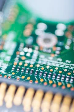 Integrated circuit close up Stock Photos