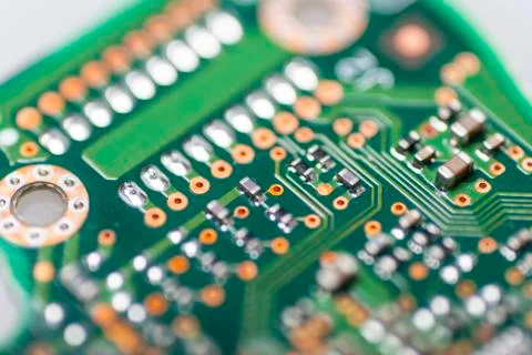 Integrated circuit close up Stock Photos