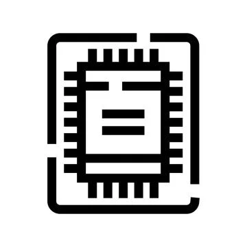 Integrated circuit computing processor microchip digital technology Stock Illustration