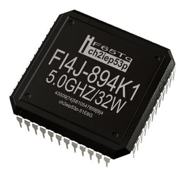 Integrated circuit of digital microprocessor in computer parts. Isolated. 스톡 일러스트