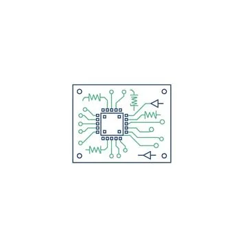 Integrated circuit microchip schematic electronic component design Illustrazione stock