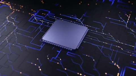 Integrated Circuit Microchip: Silicon Substrate Macro View Stock Footage 339270725