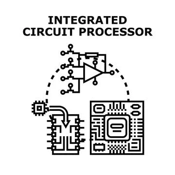 Integrated circuit processor development and electronic engineering concept Stock Illustration