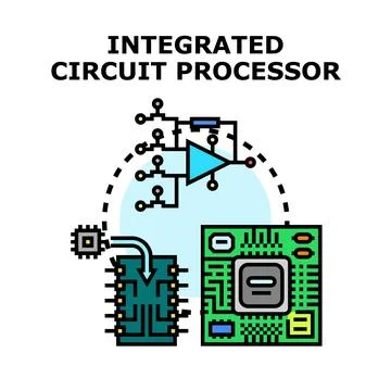 Integrated circuit processor development and electronic engineering concept 库存插图