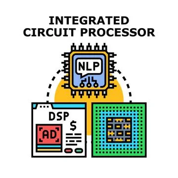Integrated circuit processor vector illustration concept Stock Illustration