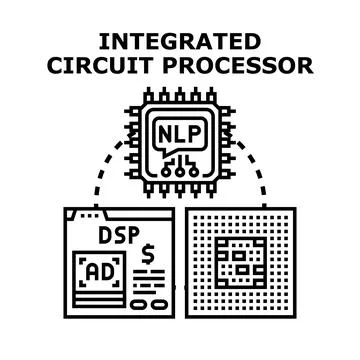 Integrated circuit processor vector illustration concept Stock Illustration