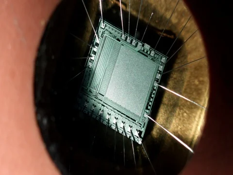 Integrated circuit rotating Stock Footage 70166241