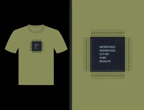 Integrated Circuit Vector T Shirt Design Stock Illustration
