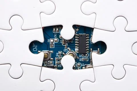 Integrated circuit view Stock Photos