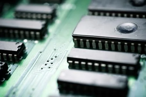 Integrated circuit view Stock Photos