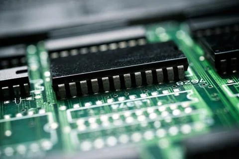 Integrated circuit view Stock Photos