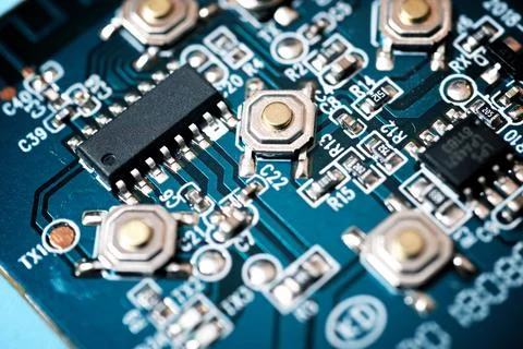 Integrated circuit view Stock Photos