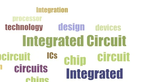 Integrated Circuit Wordcloud Animated Isolated Stock Footage 99620862