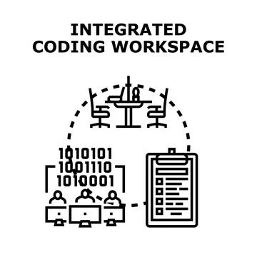 Integrated coding workspace concept vector illustration 库存插图